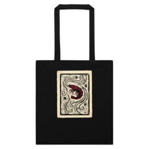 The Sleeping Shrimp design — Camarón que se duerme se lo lleva la corriente — Cotton tote bag