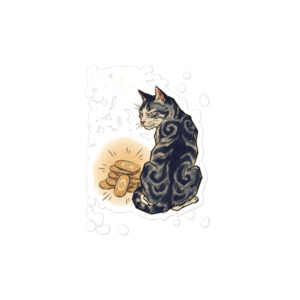 Gold Coins to a Cat design — 猫に小判 — Vinyl sticker
