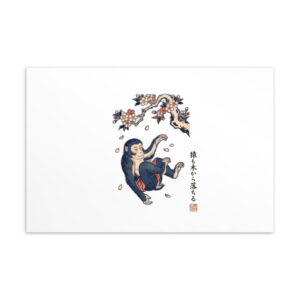 Even Monkeys Fall From Trees design — 猿も木から落ちる — postcard