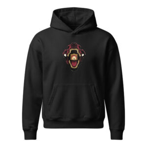 Into the Wolf's Mouth design — In bocca al lupo — Unisex heavyweight hoodie