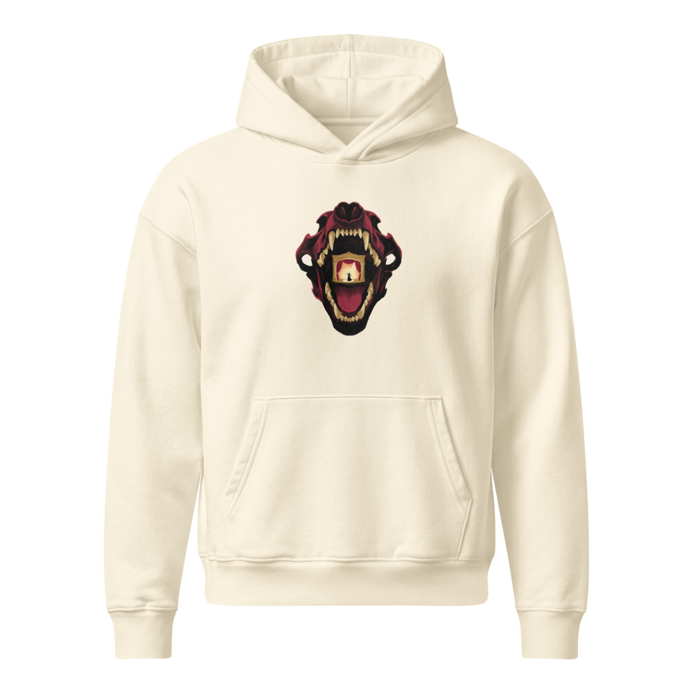 Into the Wolf's Mouth design — In bocca al lupo — Unisex heavyweight hoodie