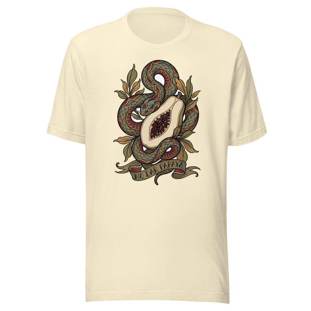 No Dar Papaya design — No dar papaya — on a natural t-shirt