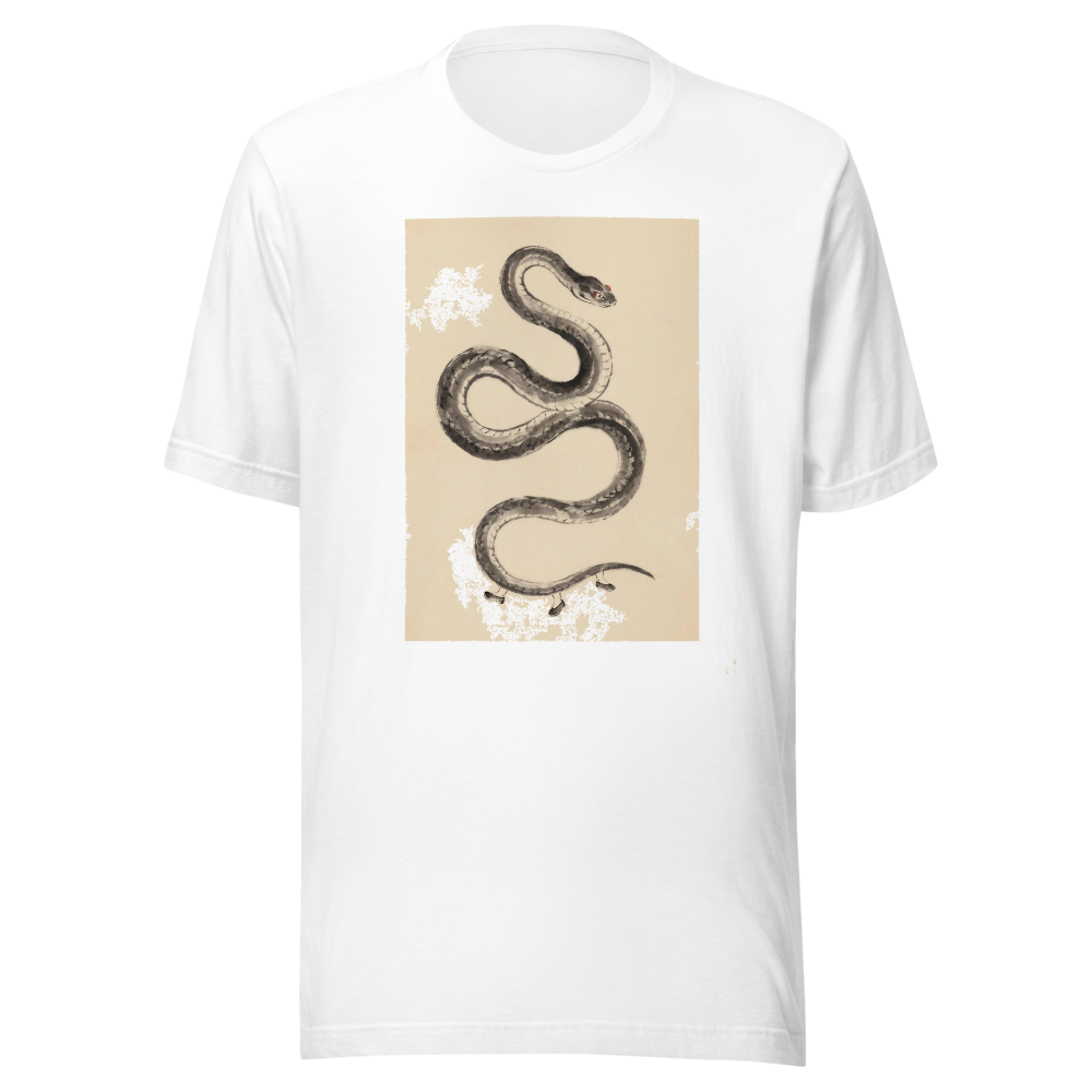 Adding Feet to the Snake design — 画蛇添足 — on a white t-shirt