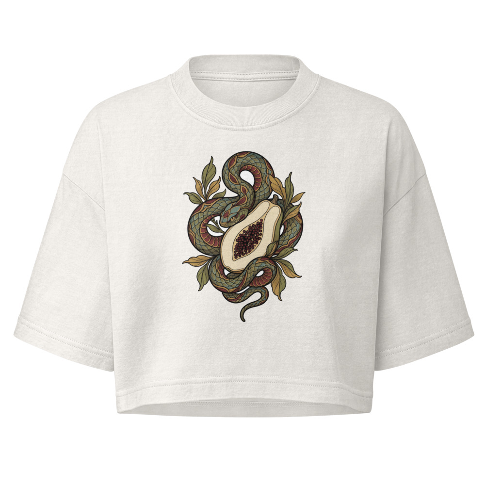 No Dar Papaya design — No dar papaya — Women's garment-dye cropped tee