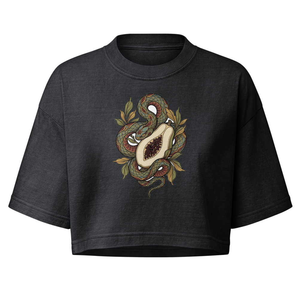 No Dar Papaya design — No dar papaya — Women's garment-dye cropped tee