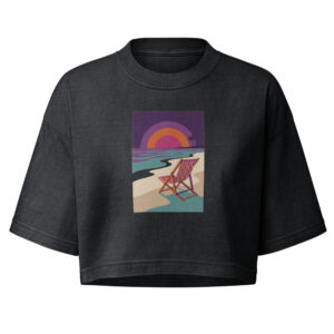Not My Beach design — Não é a minha praia — Women's garment-dye cropped tee