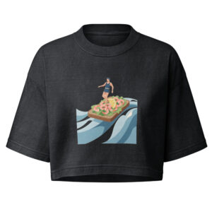 Slide In on a Shrimp Sandwich design — Att glida in på en räkmacka — Women's garment-dye cropped tee