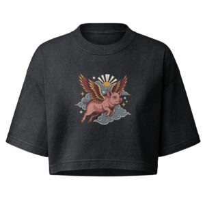 When Pigs Fly design — When pigs fly — Women's garment-dye cropped tee