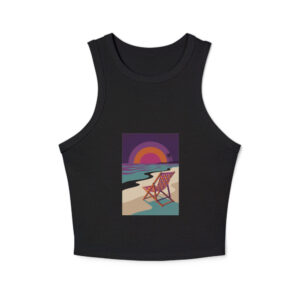 Not My Beach design — Não é a minha praia — Women's micro-rib racer tank