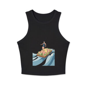 Slide In on a Shrimp Sandwich design — Att glida in på en räkmacka — Women's micro-rib racer tank
