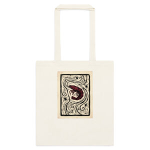 The Sleeping Shrimp tote bag in natural, artwork only