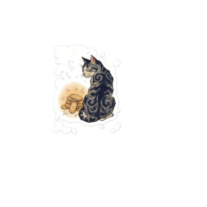 Gold Coins to a Cat sticker, artwork only