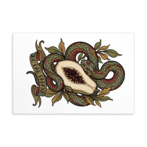 No Dar Papaya postcard, artwork only