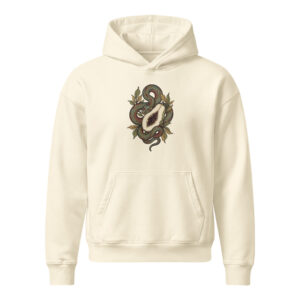 No Dar Papaya hoodie in cream, artwork only