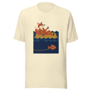 The Clever Live Off the Fool tee in natural, artwork only