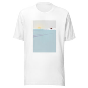 No Cow on the Ice tee in white, artwork only