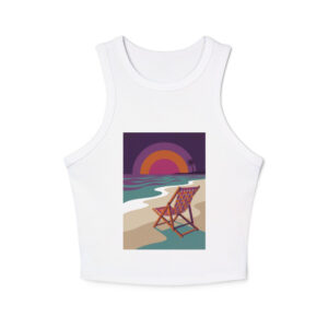 Not My Beach racer tank in white, artwork only